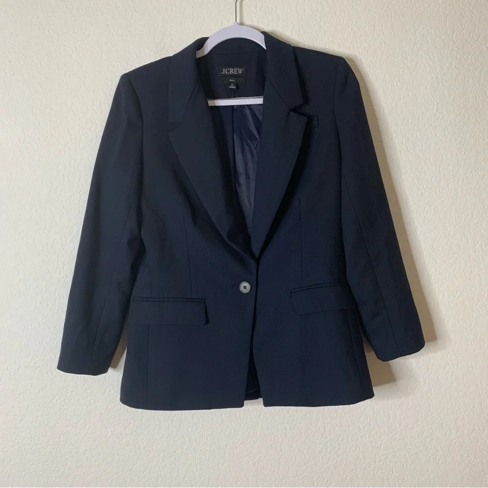 J.Crew Womens Navy Willa Italian wool Blazer 4P